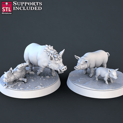 3D Printed STL Miniatures Farm Animals Set | 28 - 32mm War Gaming D&D (Online Only)