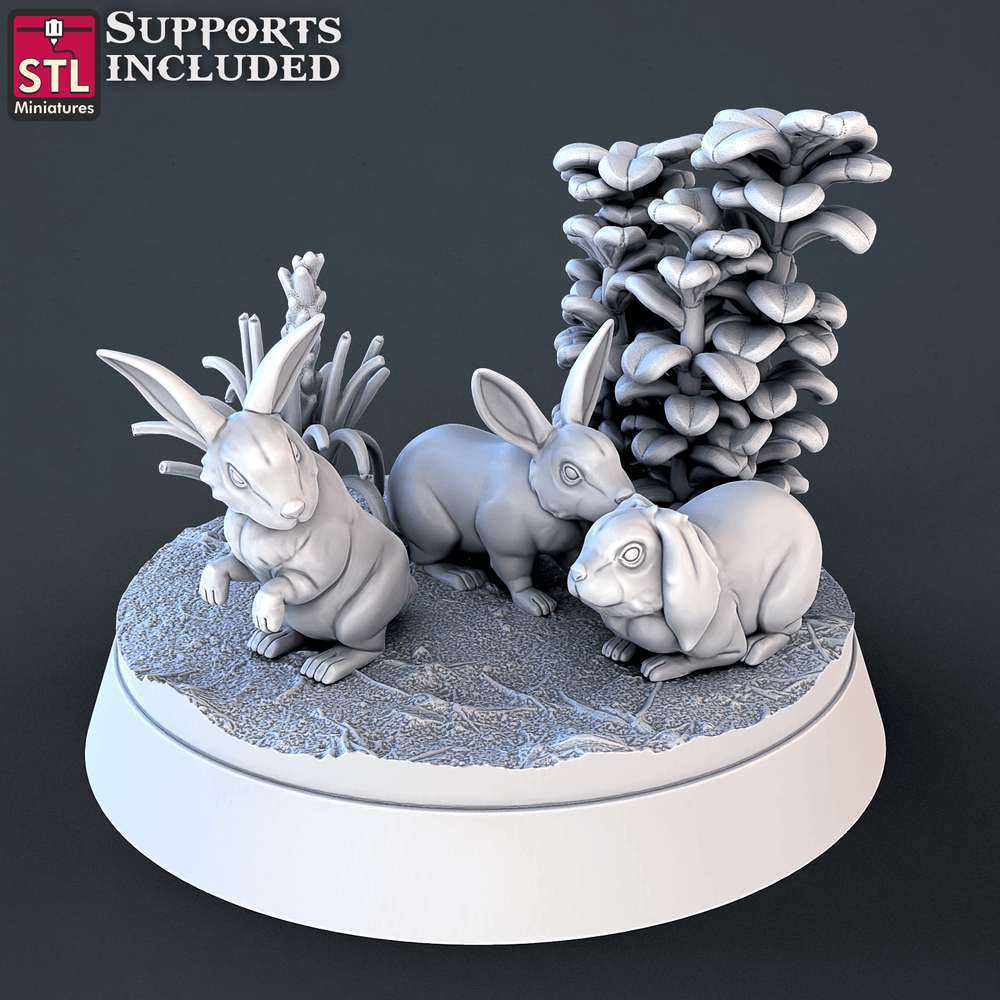 3D Printed STL Miniatures Farm Animals Set | 28 - 32mm War Gaming D&D (Online Only)