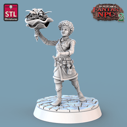 3D Printed STL Miniatures Florist Set Fantasy NPC 2 | 28 - 32mm War Gaming D&D (Online Only)