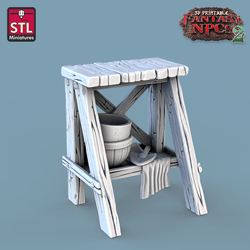 3D Printed STL Miniatures Florist Set Fantasy NPC 2 | 28 - 32mm War Gaming D&D (Online Only)