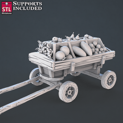 3D Printed STL Miniatures Food Vendors Set 28mm - 32mm War Gaming D&D (Online Only)