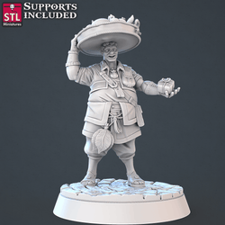 3D Printed STL Miniatures Food Vendors Set 28mm - 32mm War Gaming D&D (Online Only)