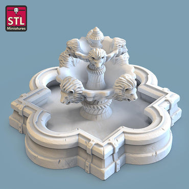 3D Printed STL Miniatures Fountain 28 - 32mm War Gaming D&D (Online Only)