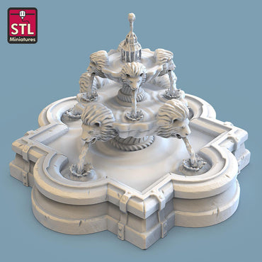 3D Printed STL Miniatures Fountain 28 - 32mm War Gaming D&D (Online Only)