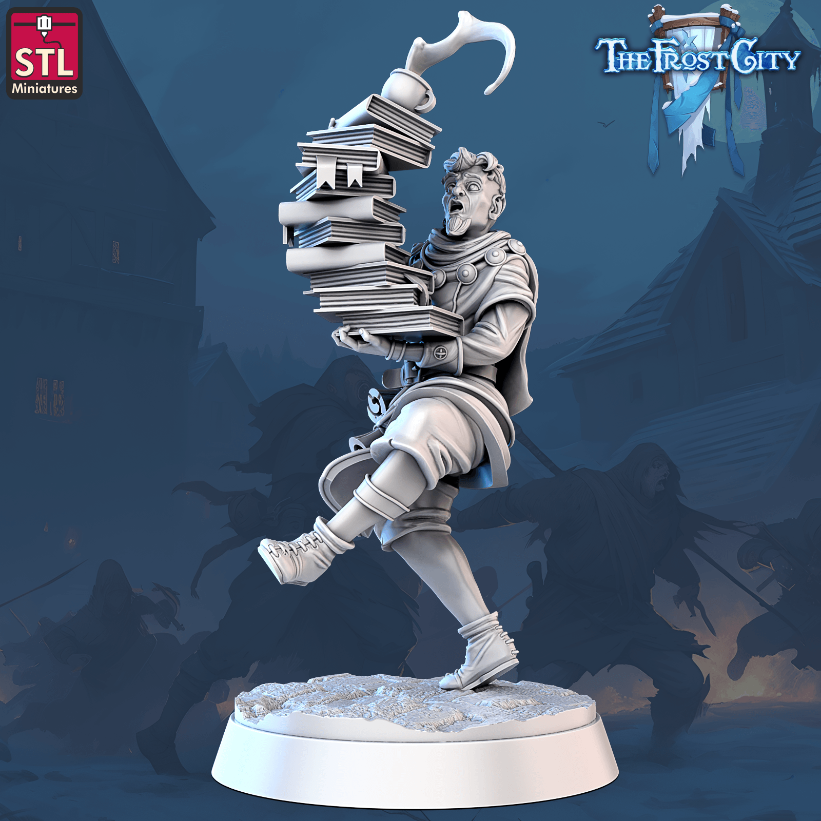 3D Printed STL Miniatures Frost City Apprentice Ver. 2 | 28 - 32mm War Gaming D&D (Online Only)