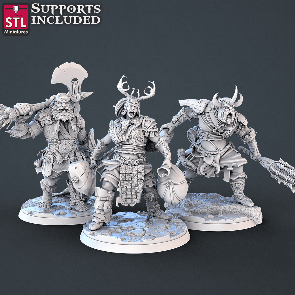 3D Printed STL Miniatures Frost Giants Set | 28 - 32mm War Gaming D&D (Online Only)