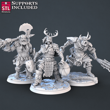 3D Printed STL Miniatures Frost Giants Set | 28 - 32mm War Gaming D&D (Online Only)