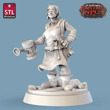 3D Printed STL Miniatures Gardener Set Fantasy NPC 28mm - 32mm War Gaming D&D (Online Only)
