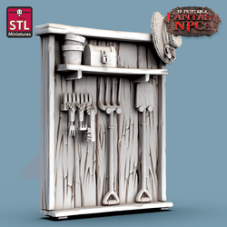 3D Printed STL Miniatures Gardener Set Fantasy NPC 28mm - 32mm War Gaming D&D (Online Only)
