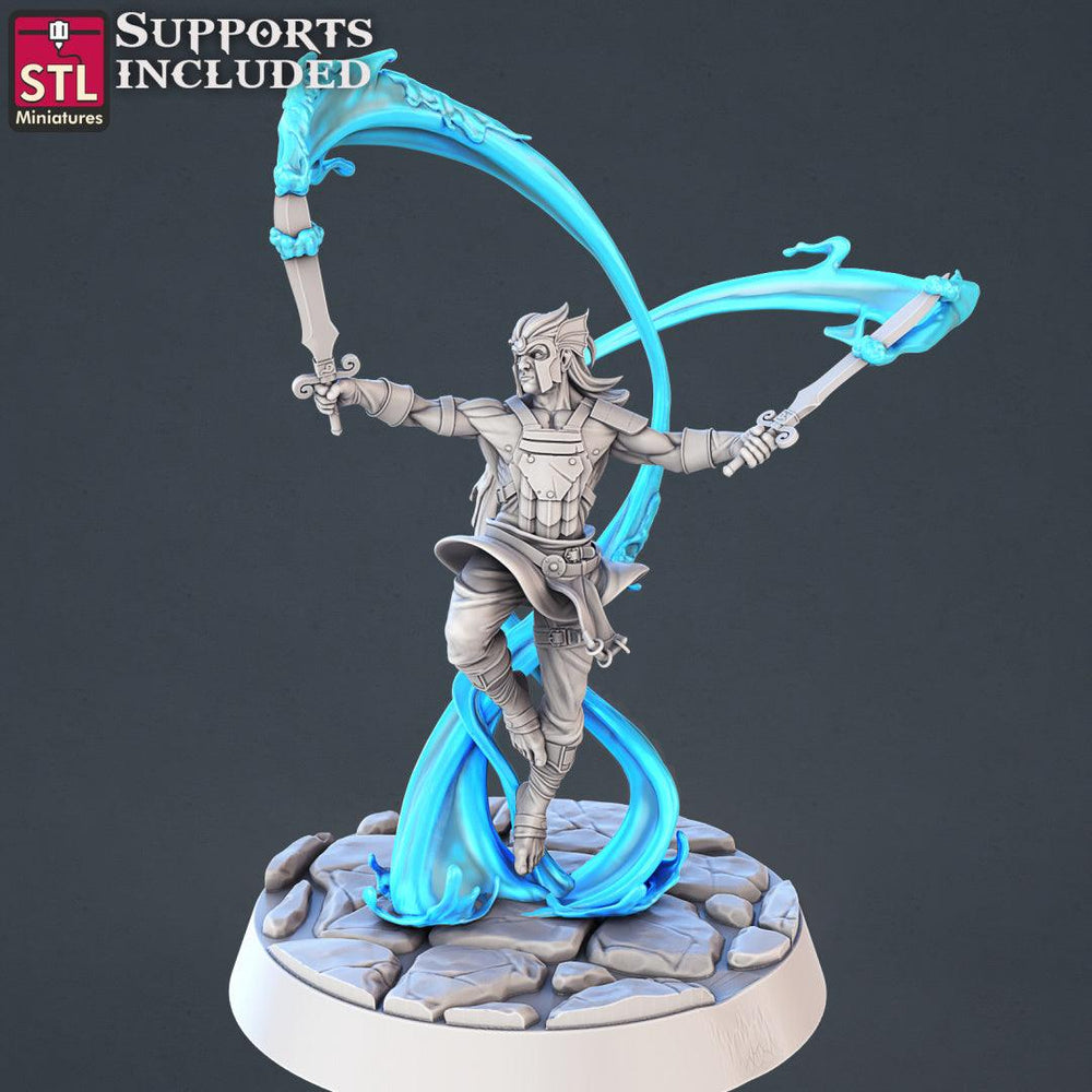 3D Printed STL Miniatures Genasi Set 28 - 32mm War Gaming D&D (Online Only)