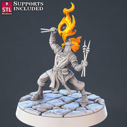 3D Printed STL Miniatures Genasi Set 28 - 32mm War Gaming D&D (Online Only)