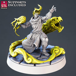 3D Printed STL Miniatures Genasi Set 28 - 32mm War Gaming D&D (Online Only)