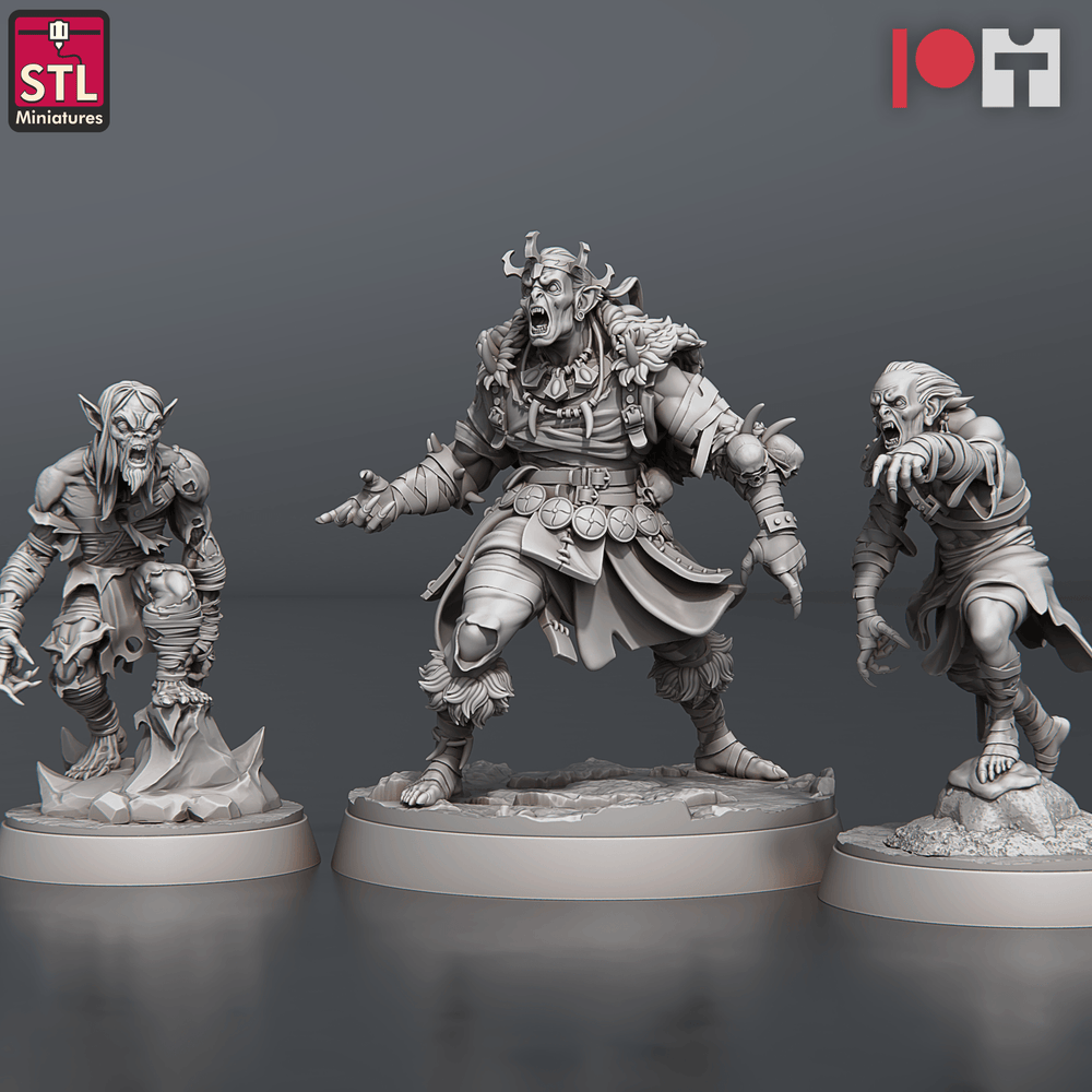 3D Printed STL Miniatures Ghoul King Set 28 - 32mm War Gaming D&D (Online Only)