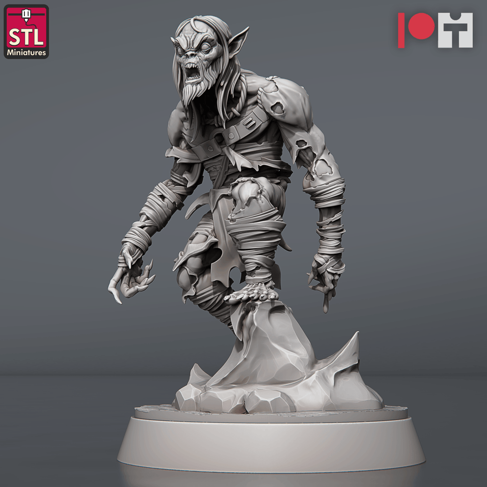 3D Printed STL Miniatures Ghoul King Set 28 - 32mm War Gaming D&D (Online Only)