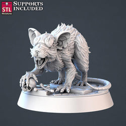 3D Printed STL Miniatures Giant Rats | 28 - 32mm War Gaming D&D (Online Only)