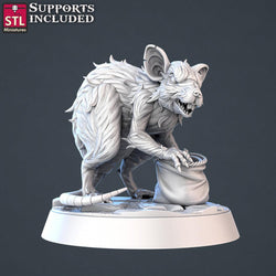 3D Printed STL Miniatures Giant Rats | 28 - 32mm War Gaming D&D (Online Only)