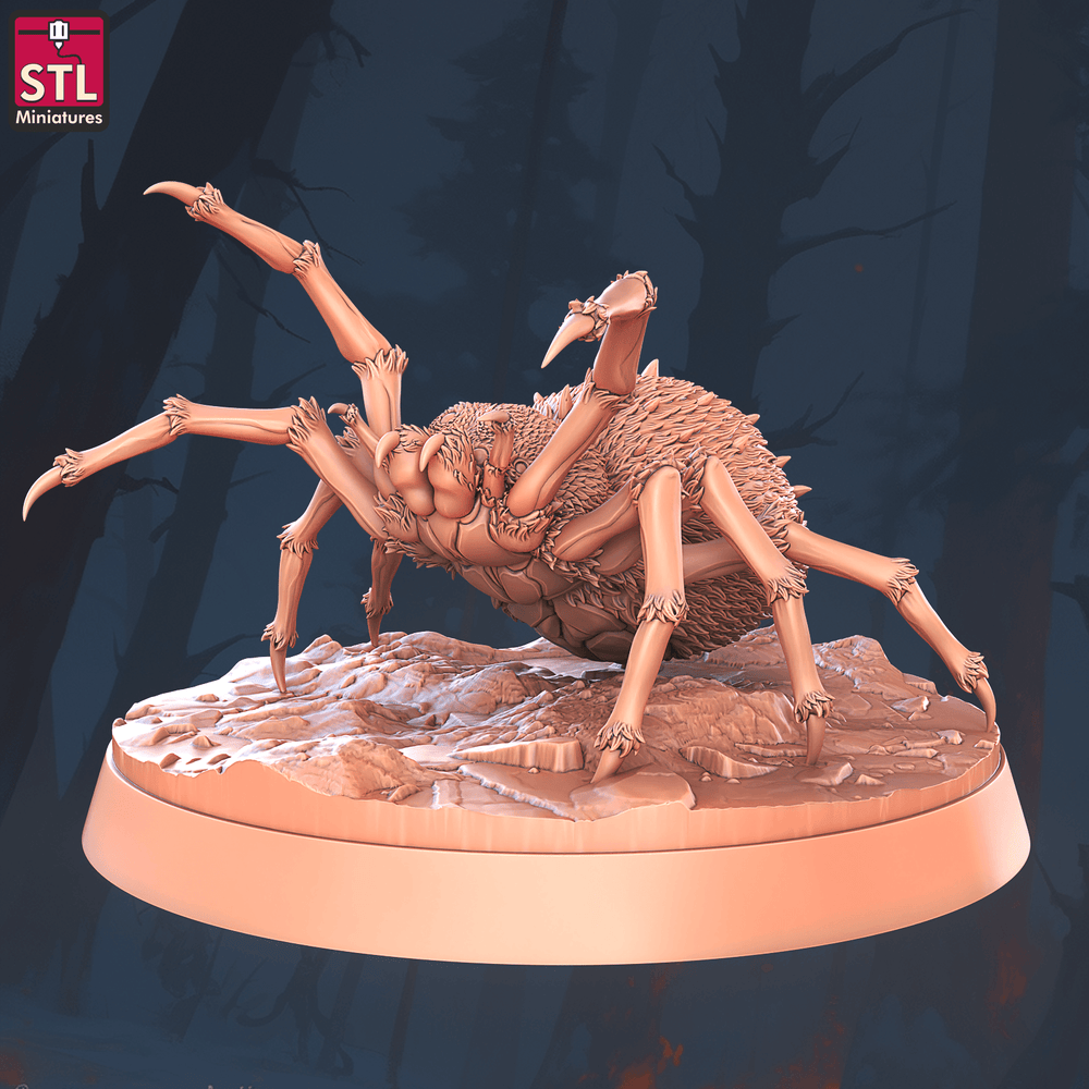 3D Printed STL Miniatures Giant Spiders Set 28 - 32mm War Gaming D&D (Online Only)