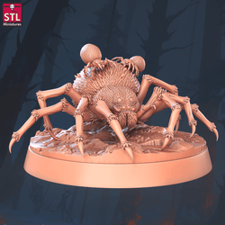 3D Printed STL Miniatures Giant Spiders Set 28 - 32mm War Gaming D&D (Online Only)