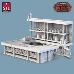 3D Printed STL Miniatures Glassblower Set Fantasy NPC 28mm - 32mm War Gaming D&D (Online Only)