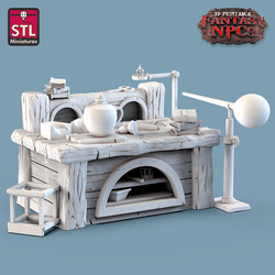 3D Printed STL Miniatures Glassblower Set Fantasy NPC 28mm - 32mm War Gaming D&D (Online Only)