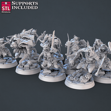 3D Printed STL Miniatures Gnoll Set 28mm - 32mm War Gaming D&D (Online Only)