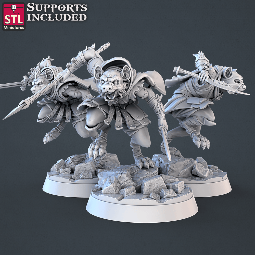 3D Printed STL Miniatures Gnoll Set 28mm - 32mm War Gaming D&D (Online Only)