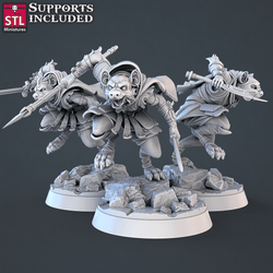 3D Printed STL Miniatures Gnoll Set 28mm - 32mm War Gaming D&D (Online Only)