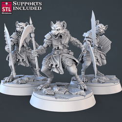 3D Printed STL Miniatures Gnoll Set 28mm - 32mm War Gaming D&D (Online Only)