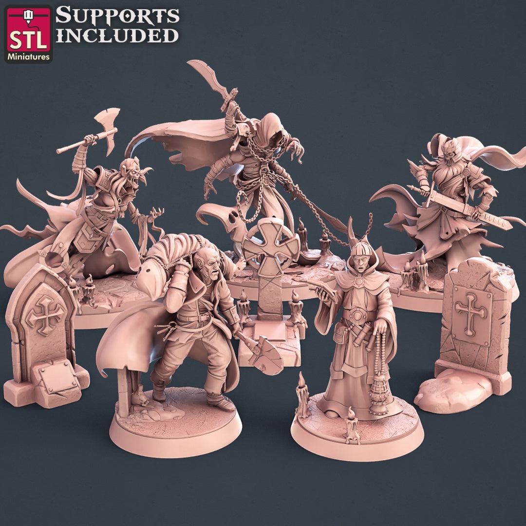 3D Printed STL Miniatures Graveyard Set 28mm - 32mm War Gaming D&D (Online Only)