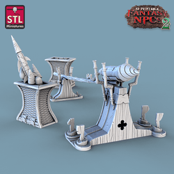 3D Printed STL Miniatures Gunpowder Vendors Set Fantasy NPC 2 | 28 - 32mm War Gaming D&D (Online Only)