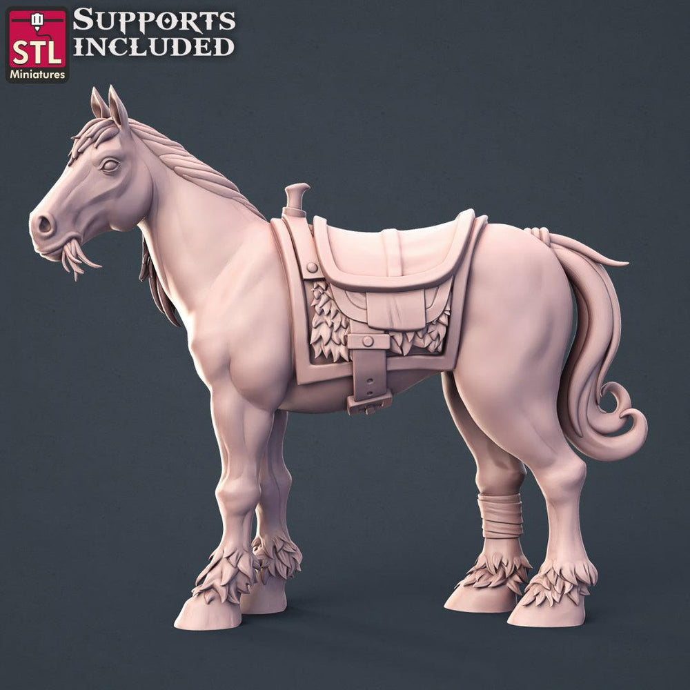 3D Printed STL Miniatures Horse Trainer Set Fantasy NPC 2 | 28 - 32mm War Gaming D&D (Online Only)