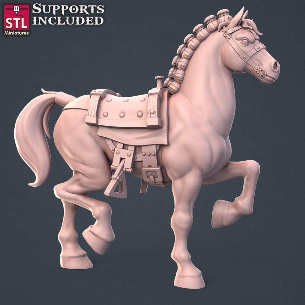 3D Printed STL Miniatures Horse Trainer Set Fantasy NPC 2 | 28 - 32mm War Gaming D&D (Online Only)