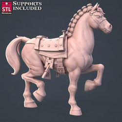 3D Printed STL Miniatures Horse Trainer Set Fantasy NPC 2 | 28 - 32mm War Gaming D&D (Online Only)