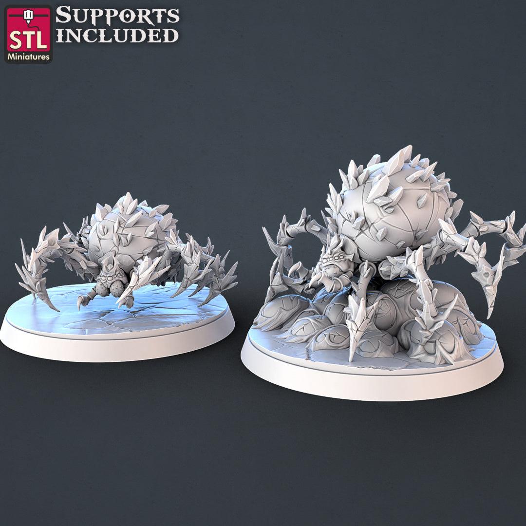 3D Printed STL Miniatures Ice Spiders | 28 - 32mm War Gaming D&D (Online Only)