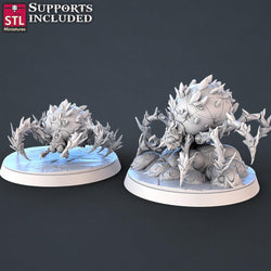 3D Printed STL Miniatures Ice Spiders | 28 - 32mm War Gaming D&D (Online Only)