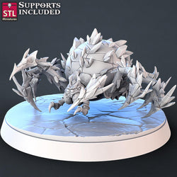 3D Printed STL Miniatures Ice Spiders | 28 - 32mm War Gaming D&D (Online Only)