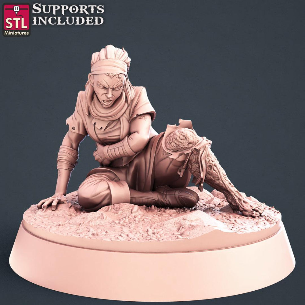 3D Printed STL Miniatures Injured Villagers Set 28 - 32mm War Gaming D&D (Online Only)