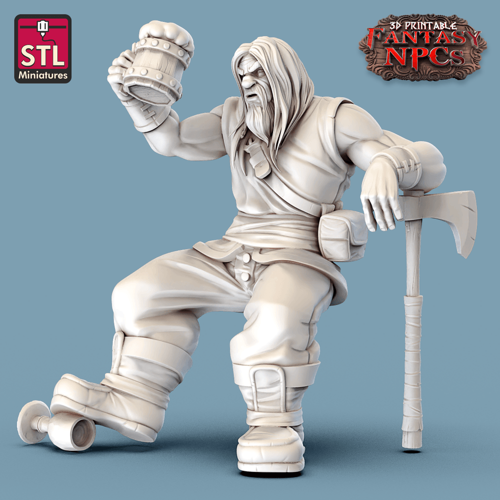 3D Printed STL Miniatures Inn Tavern Set Fantasy NPC 28mm - 32mm War Gaming D&D (Online Only)