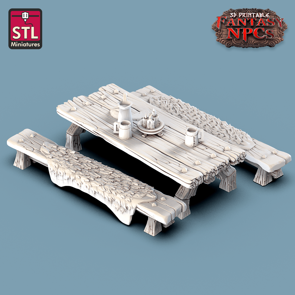 3D Printed STL Miniatures Inn Tavern Set Fantasy NPC 28mm - 32mm War Gaming D&D (Online Only)