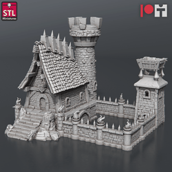 3D Printed STL Miniatures Jail Set 28 - 32mm War Gaming D&D (Online Only)