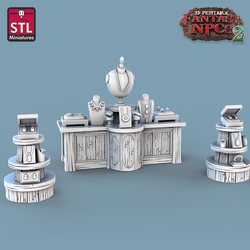 3D Printed STL Miniatures Jewelers Set Fantasy NPC 2 | 28 - 32mm War Gaming D&D (Online Only)