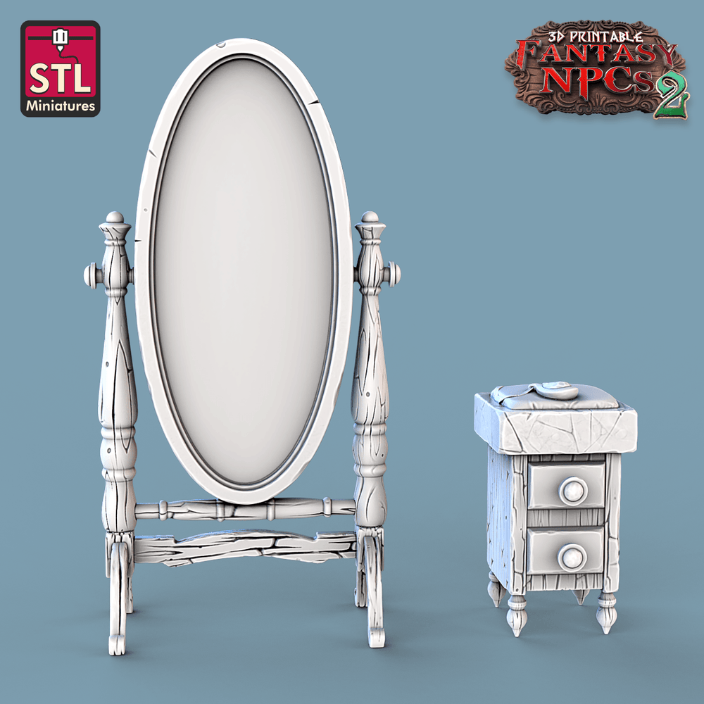 3D Printed STL Miniatures Jewelers Set Fantasy NPC 2 | 28 - 32mm War Gaming D&D (Online Only)