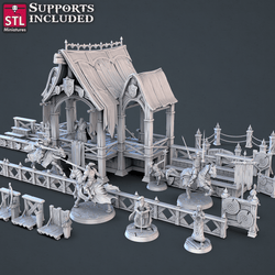 3D Printed STL Miniatures Jousting Set 28mm - 32mm War Gaming D&D (Online Only)