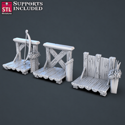 3D Printed STL Miniatures Jousting Set 28mm - 32mm War Gaming D&D (Online Only)
