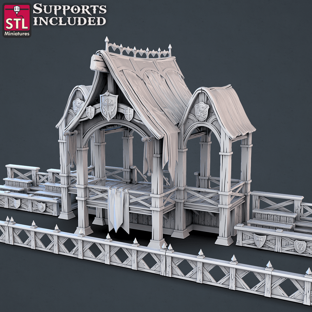 3D Printed STL Miniatures Jousting Set 28mm - 32mm War Gaming D&D (Online Only)