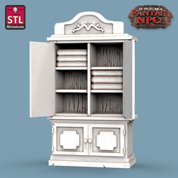 3D Printed STL Miniatures Laundry Set Fantasy NPC 28mm - 32mm War Gaming D&D (Online Only)