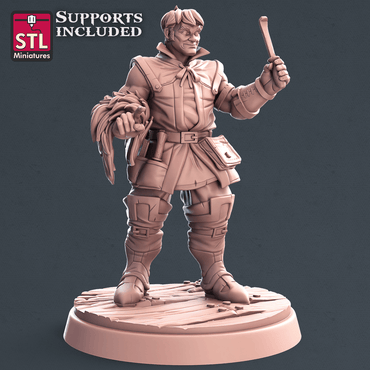 3D Printed STL Miniatures Leather Worker Set 28mm - 32mm War Gaming D&D (Online Only)