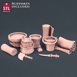 3D Printed STL Miniatures Leather Worker Set 28mm - 32mm War Gaming D&D (Online Only)