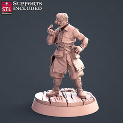 3D Printed STL Miniatures Lender Set Fantasy NPC 2 | 28 - 32mm War Gaming D&D (Online Only)