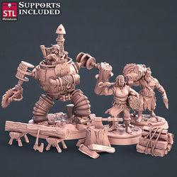 3D Printed STL Miniatures Lumberjack Set 28mm - 32mm War Gaming D&D (Online Only)